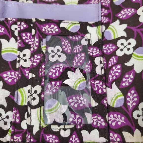 🏆104 Vera Bradley Retired Pattern Plum Petals Tri-Fold Wallet - Picture 4 of 9